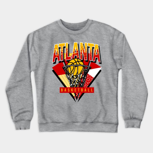 Atlanta Basketball 90s Throwback Crewneck Sweatshirt by funandgames